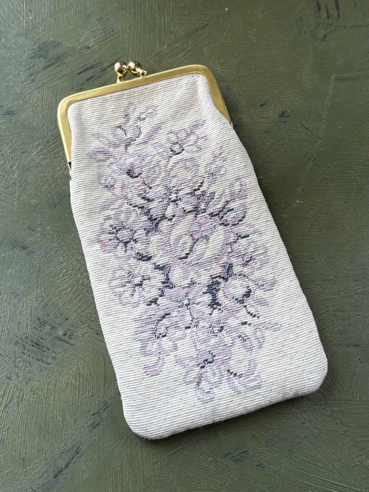 EMBROIDERED FLORAL EYEGLASS CASE