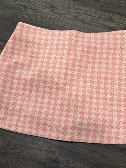 ZARA PINK HOUNDSTOOTH SKIRT - XL