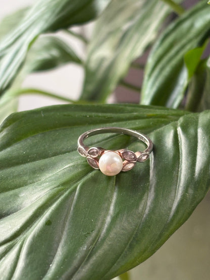 STERLING PEARL RING - SZ. 5