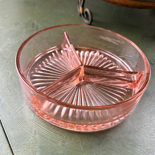 PINK DEPRESSION GLASS TRINKET BOWL
