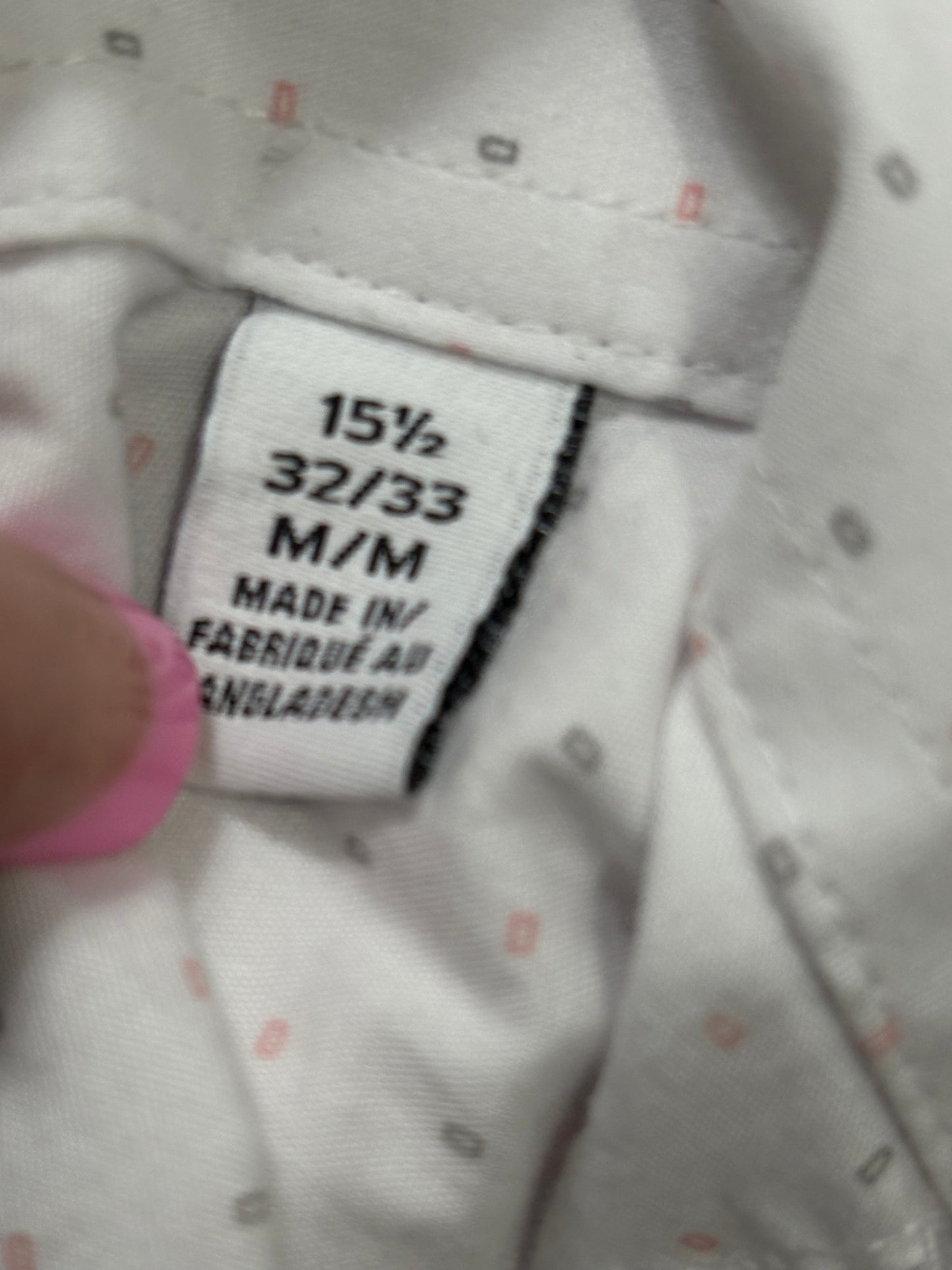 CK WHITE PATTERNED DRESS SHIRT - MED
