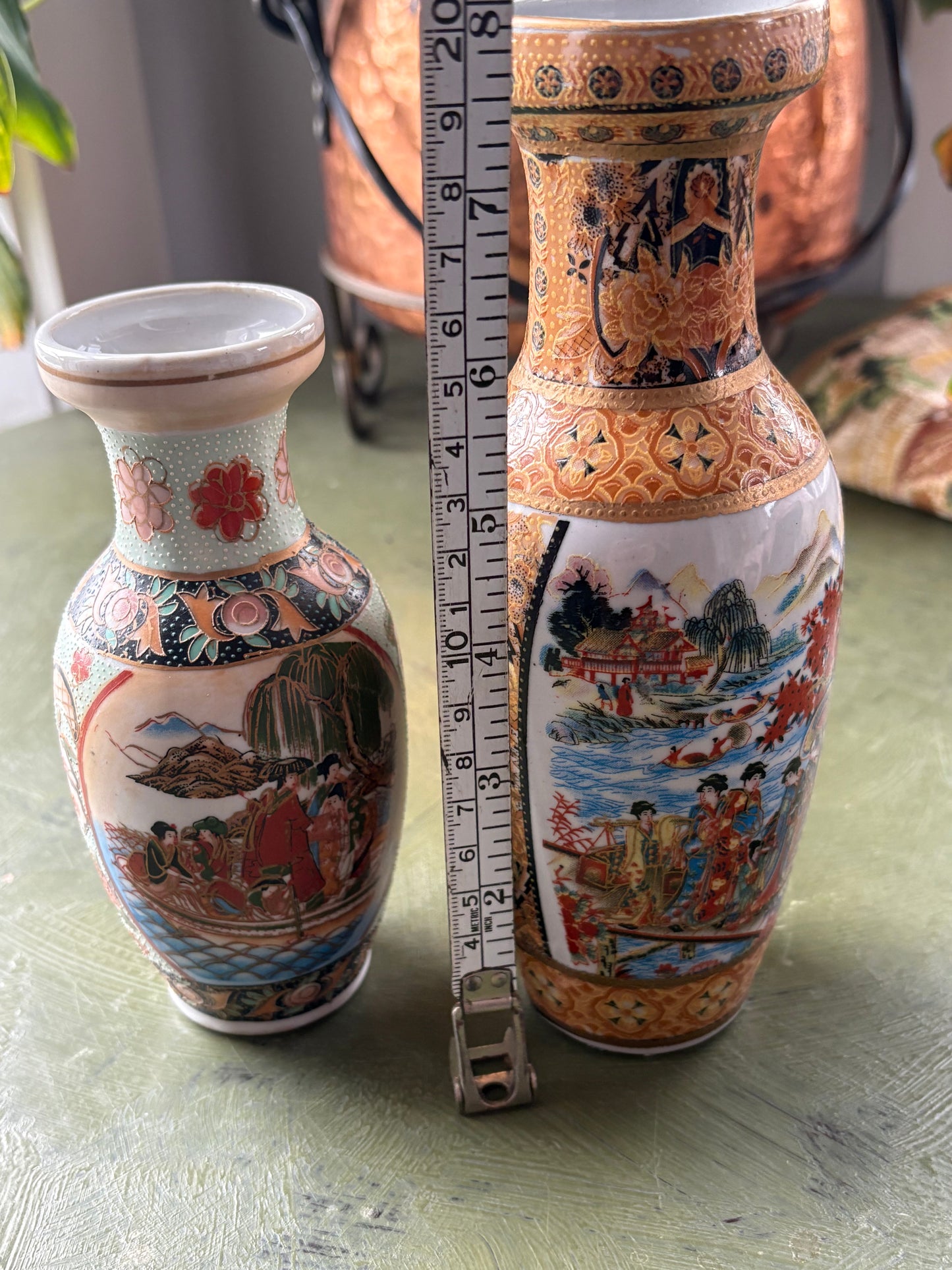 SATSUMA STYLE VASE DUO