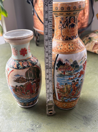 SATSUMA STYLE VASE DUO