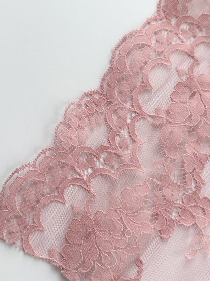 MAUVE FLORAL TRIM - by the meter