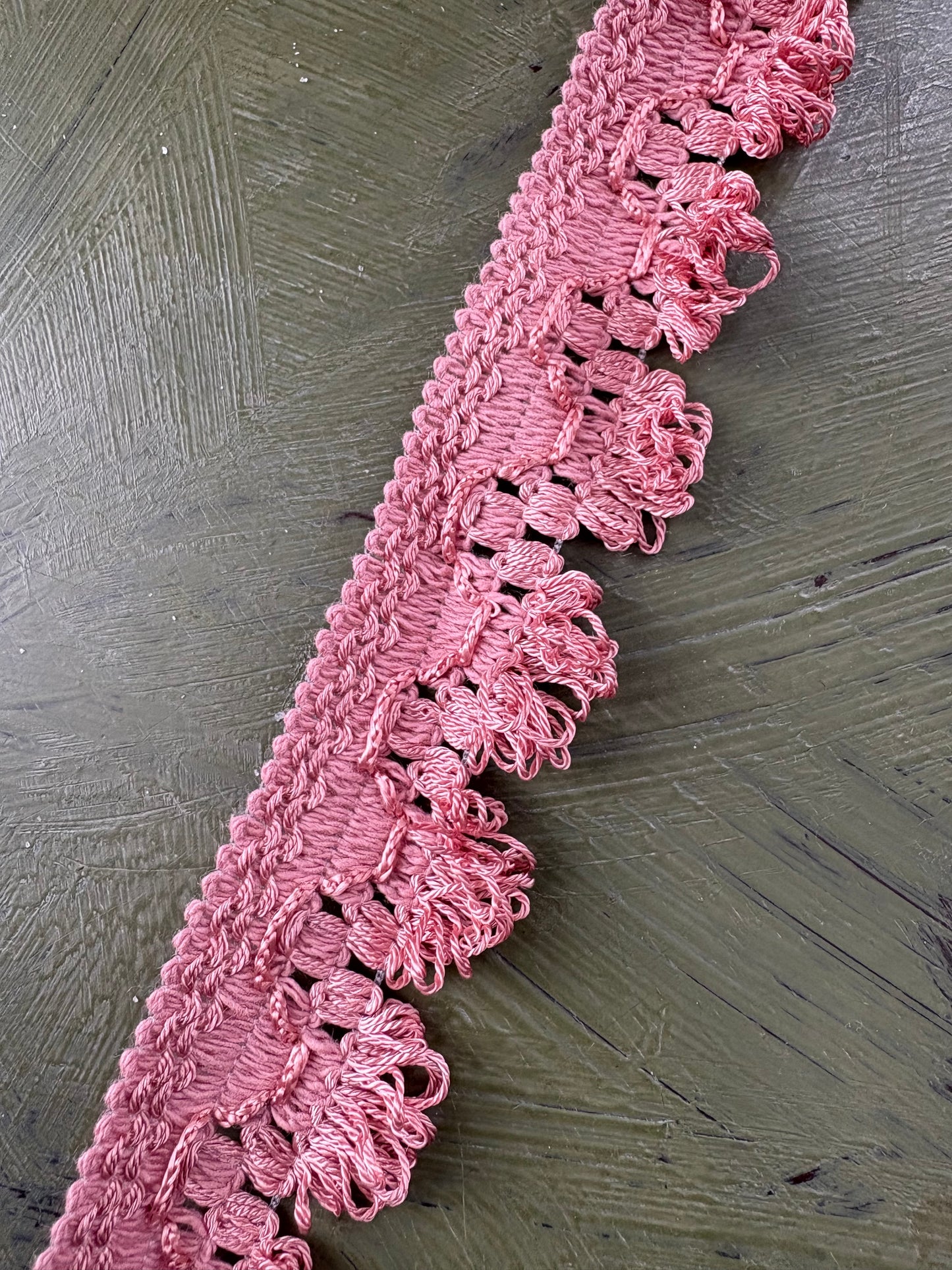 PINK FRINGE TRIM - by the meter
