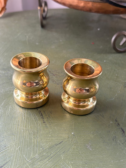 WEIGHTED BRASS CANDLE HOLDERS