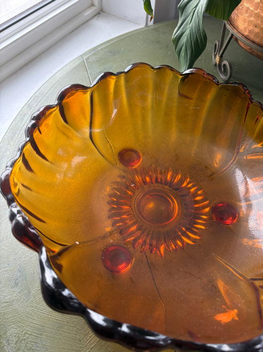 AMBER GLASS BOWL
