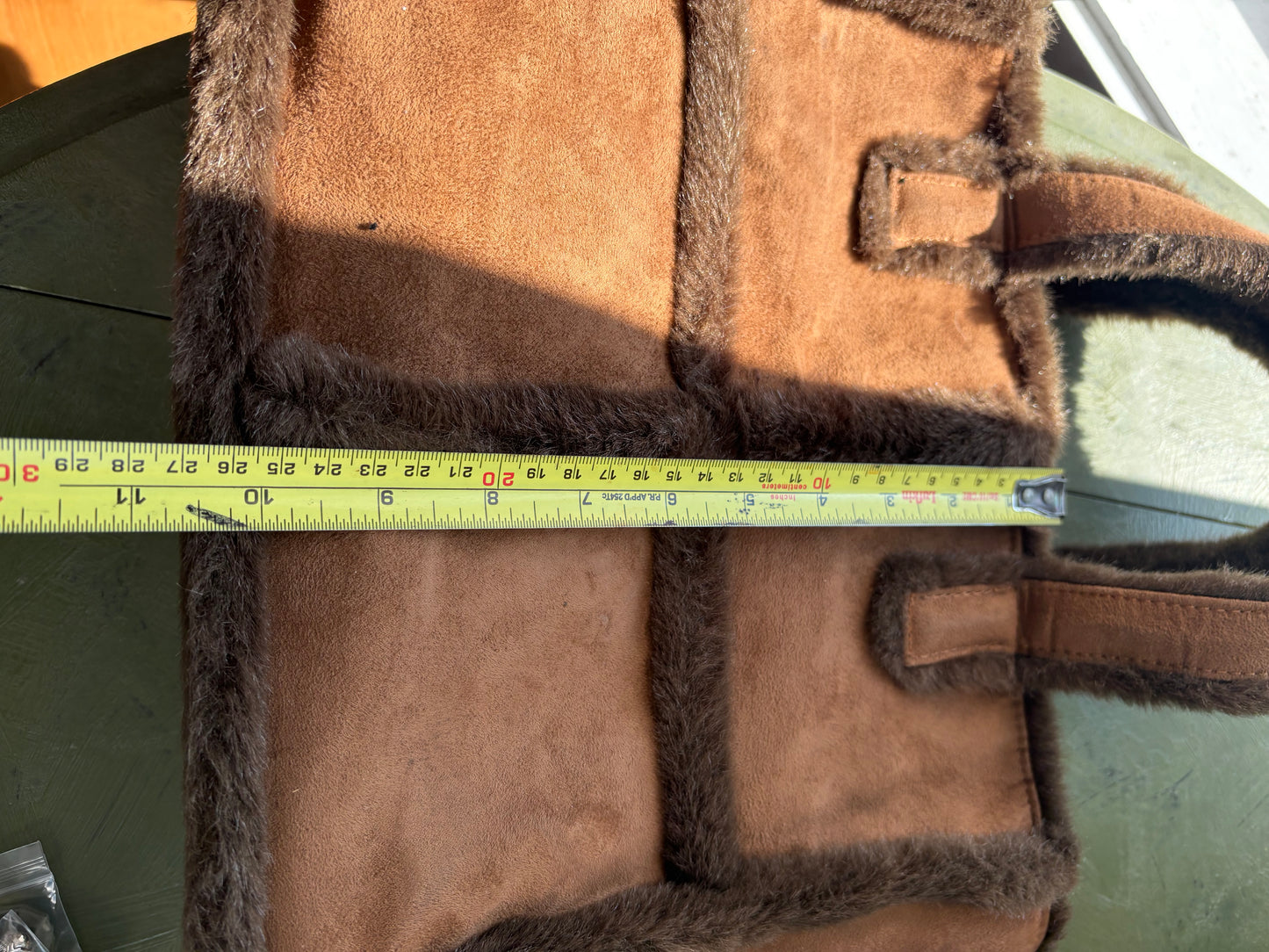 FAUX SHEARLING TOTE