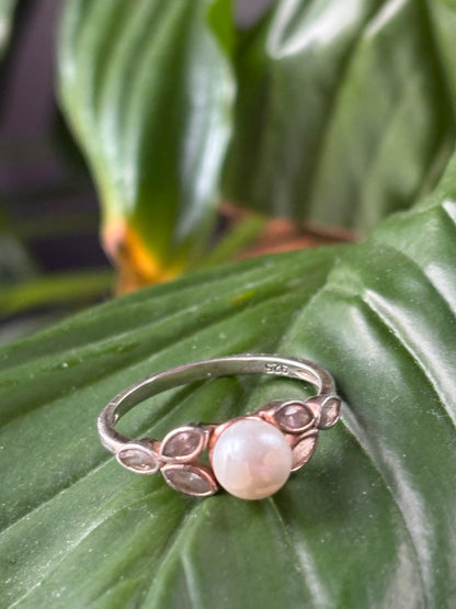STERLING PEARL RING - SZ. 5
