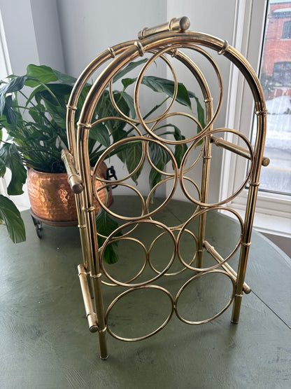 FAUX BRASS WINE RACK