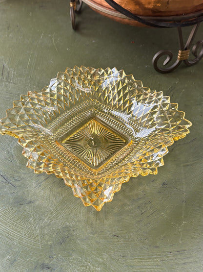 AMBER GLASS TRINKET DISH