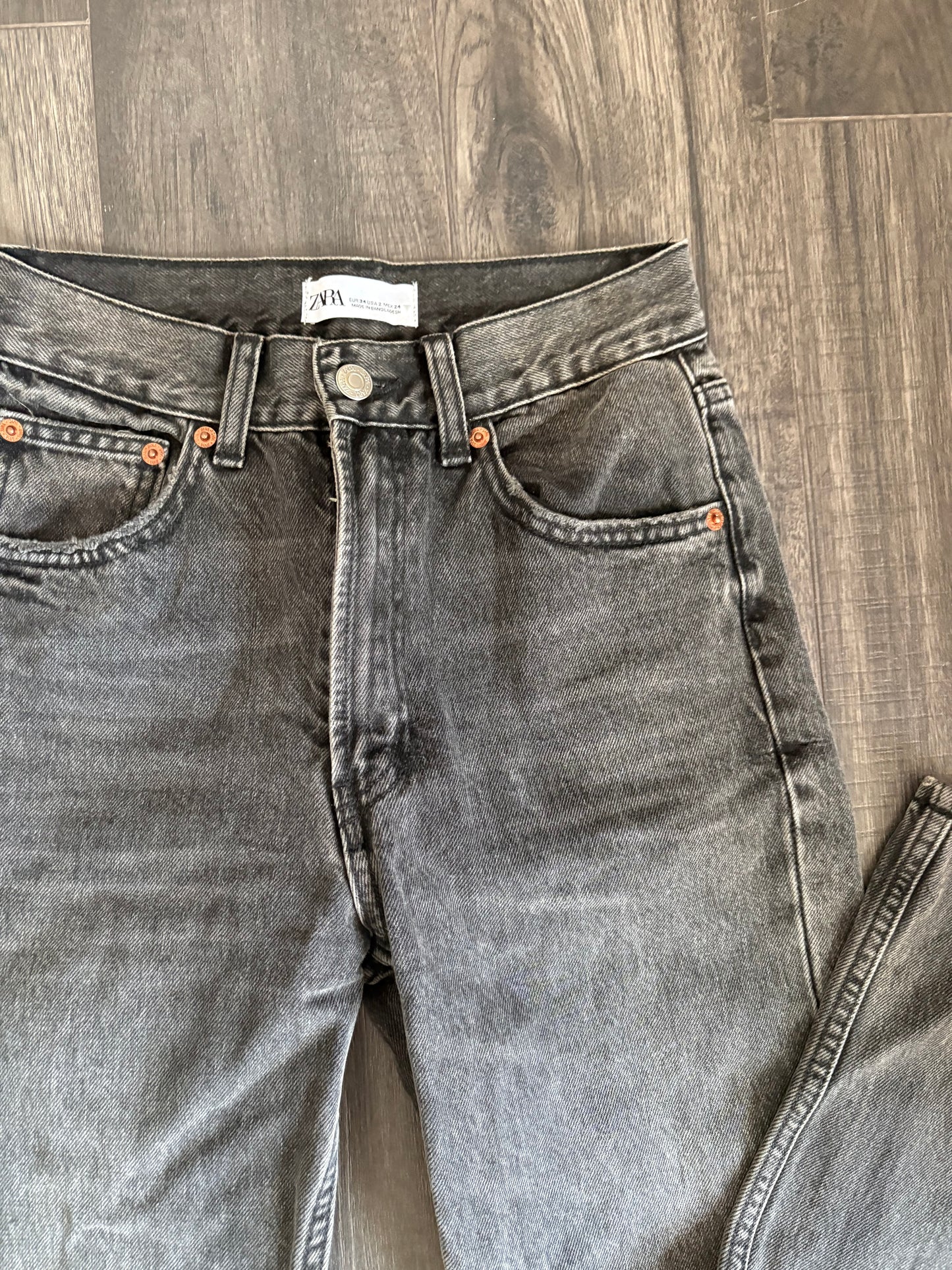 ZARA GREY DENIM PANTS - SZ. 2