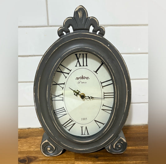 GREY TABLE CLOCK