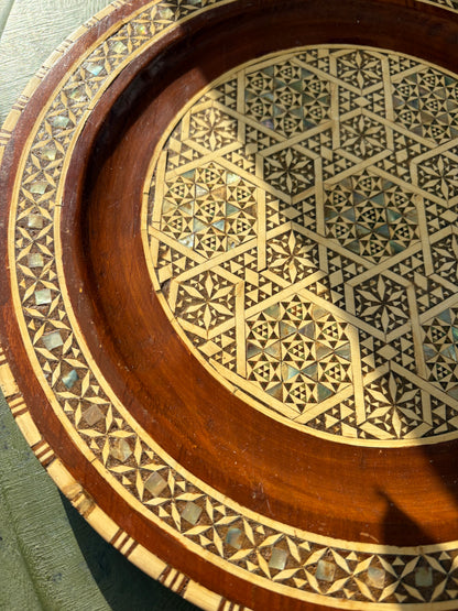 MOTHER OF PEARL WOOD PLATE/WALL PLAQUE