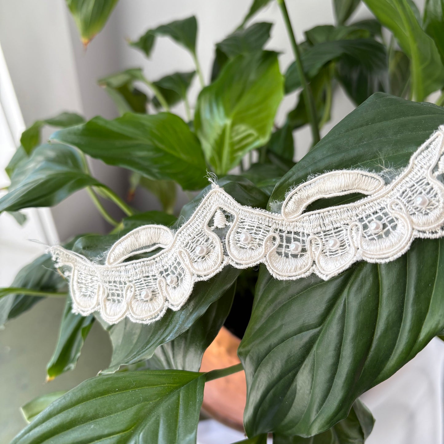 SCALLOP PEARL LACE TRIM 1" x 35"