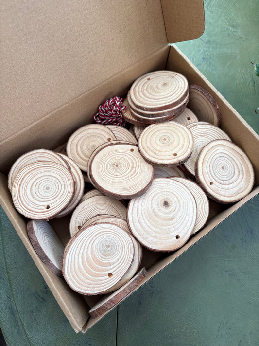 BLANK WOOD ORNAMENTS - BOX OF 50
