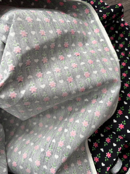 FLOWER & HEART FABRIC 70" x 36"