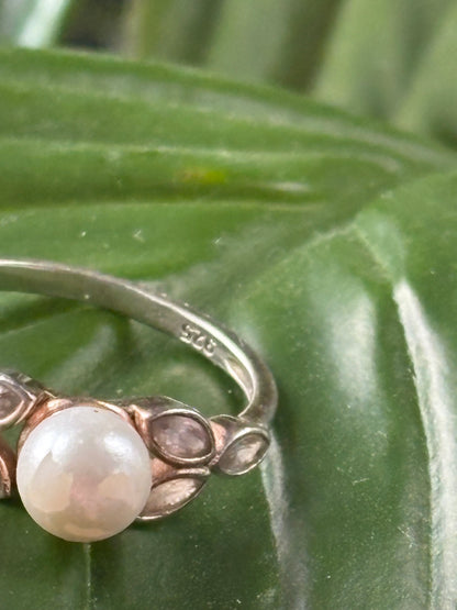 STERLING PEARL RING - SZ. 5
