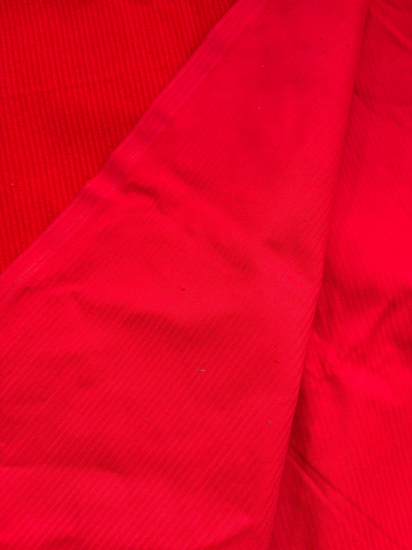 RED CORDUROY FABRIC 39" x 32"