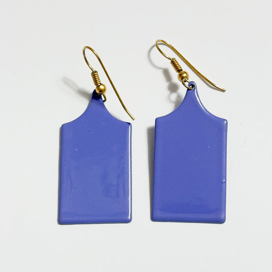 PURPLE TAG EARRINGS