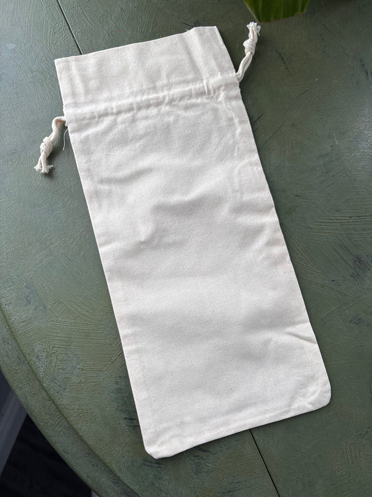 BLANK COTTON CANVAS WINE BAG