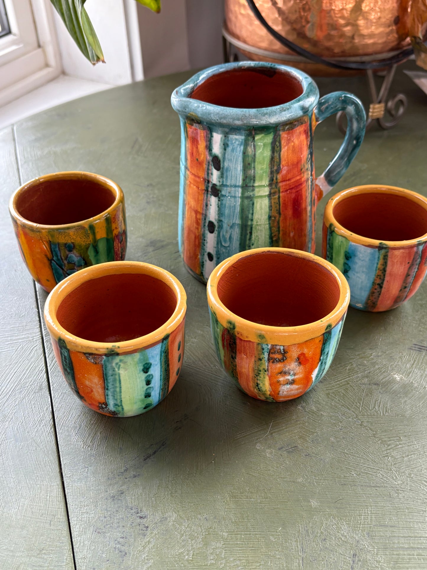 RETRO CERAMIC PITCHER & CUP SET