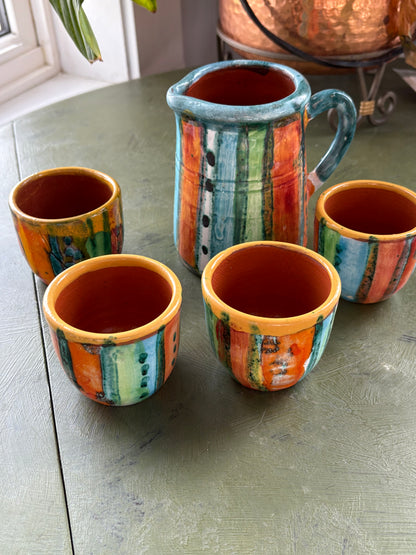 RETRO CERAMIC PITCHER & CUP SET