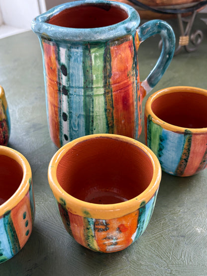 RETRO CERAMIC PITCHER & CUP SET