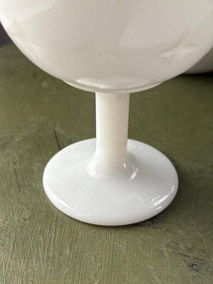 MILK GLASS SCALLOPED GOBLET