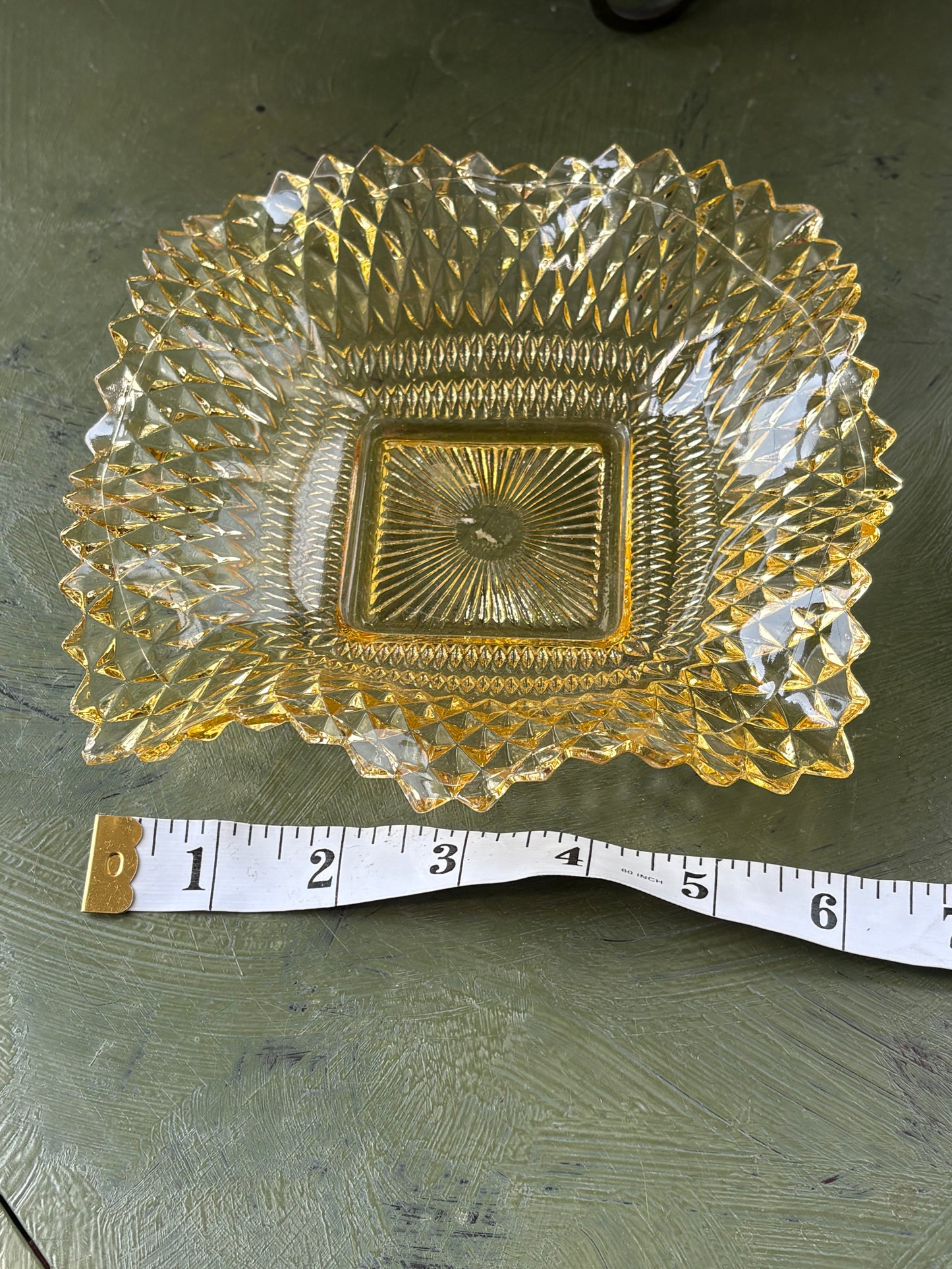 AMBER GLASS TRINKET DISH