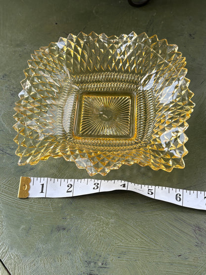 AMBER GLASS TRINKET DISH