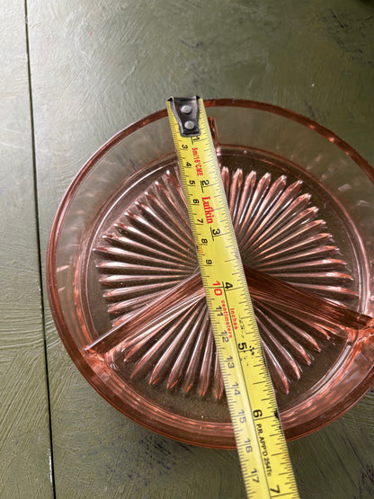 PINK DEPRESSION GLASS TRINKET BOWL