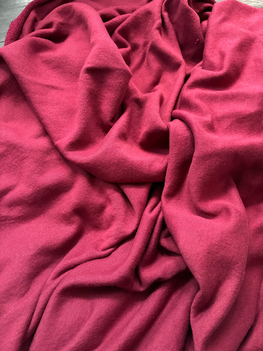 BURGUNDY SWEATSHIRT FABRIC 95" x 77"