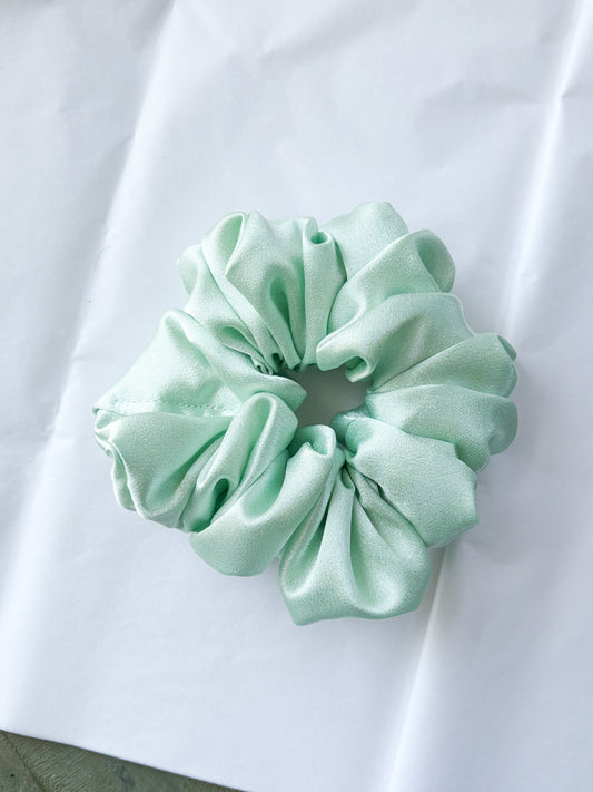 MINT SATIN SCRUNCHIE
