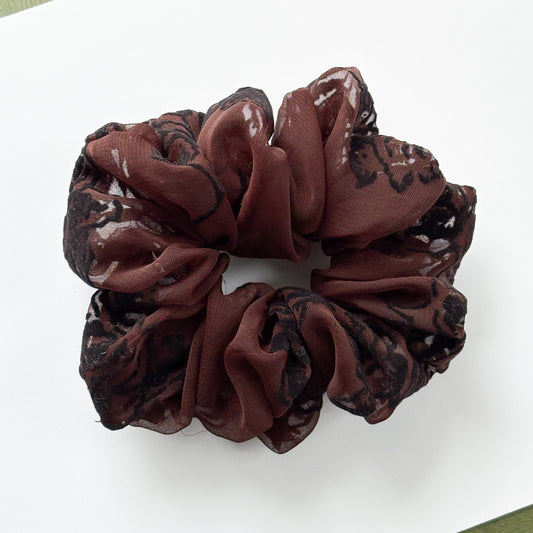 VELVET ROSE CHIFFON SCRUNCHIE