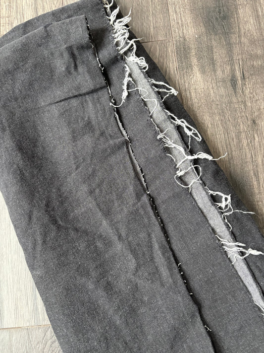 BLACK/GREY DENIM FABRIC 50" x 38"