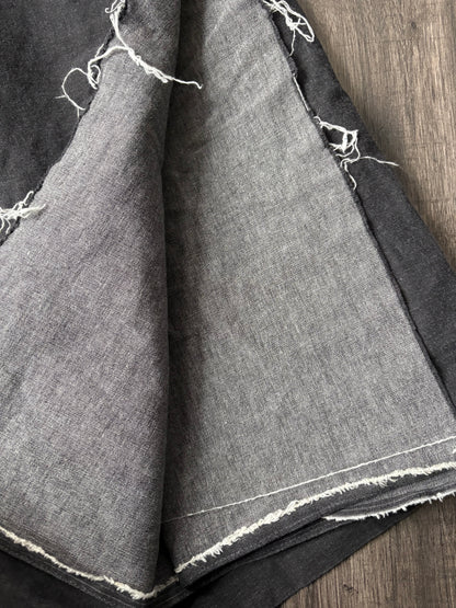 BLACK/GREY DENIM FABRIC 50" x 38"
