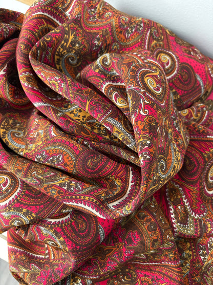 RED PAISLEY FABRIC 44" x 85"