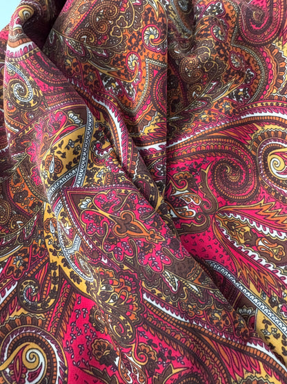 RED PAISLEY FABRIC 44" x 85"