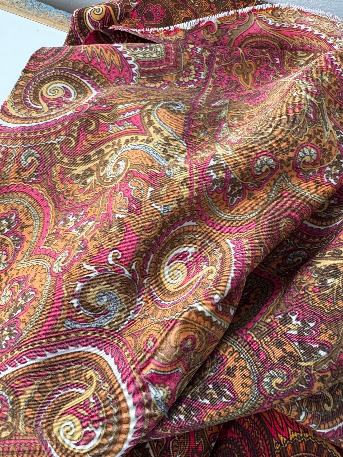 RED PAISLEY FABRIC 44" x 85"