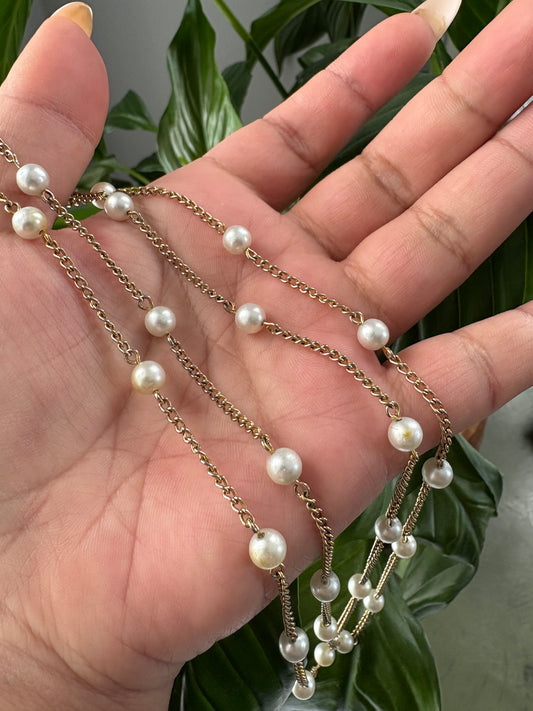 GOLDTONE FAUX PEARL NECKLACE