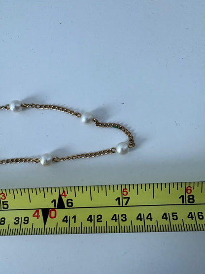GOLDTONE FAUX PEARL NECKLACE