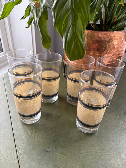 GOLD TRIM TUMBLER GLASSES