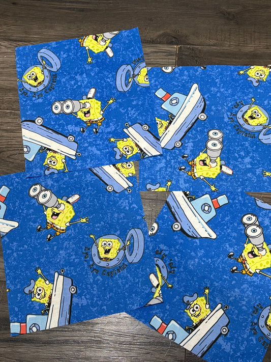 SPONGEBOB FABRIC SQUARES 10.5" x 10.5" x 4