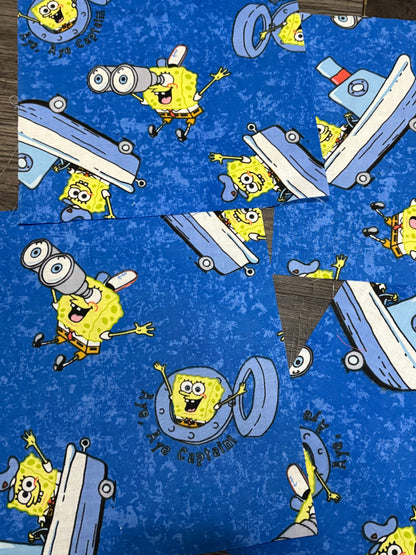 SPONGEBOB FABRIC SQUARES 10.5" x 10.5" x 4