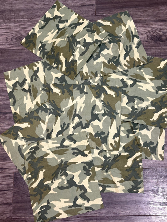 CAMO FABRIC SQUARES - 10.5" 10.5" x 10