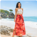 RED TIE DYE SKIRT - S/M