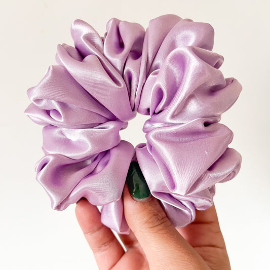 LAVENDER SATIN SCRUNCHIE